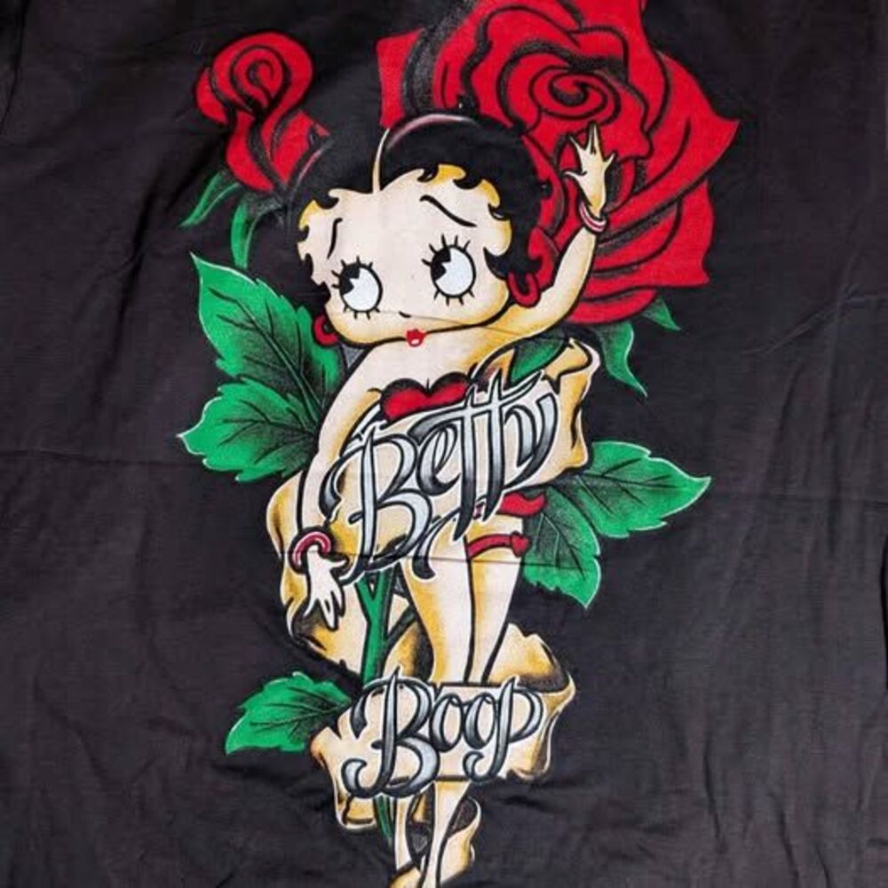 Betty Boop Tattoo Rose Pinup AOP shirt Fits Large